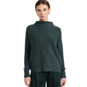 Vince Boiled Cashmere Turtleneck Mockneck Pullover in Green Size Large